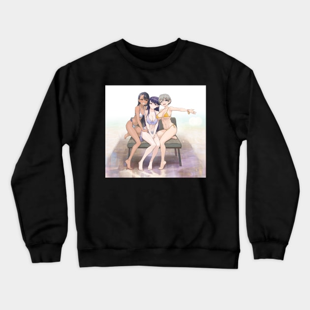 nagatoro, komi-san, uzaki hana Crewneck Sweatshirt by yugenNovel